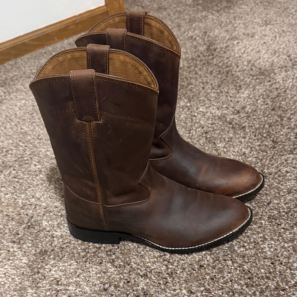 Justin Boots Youth Brown Leather Cowboy Boots